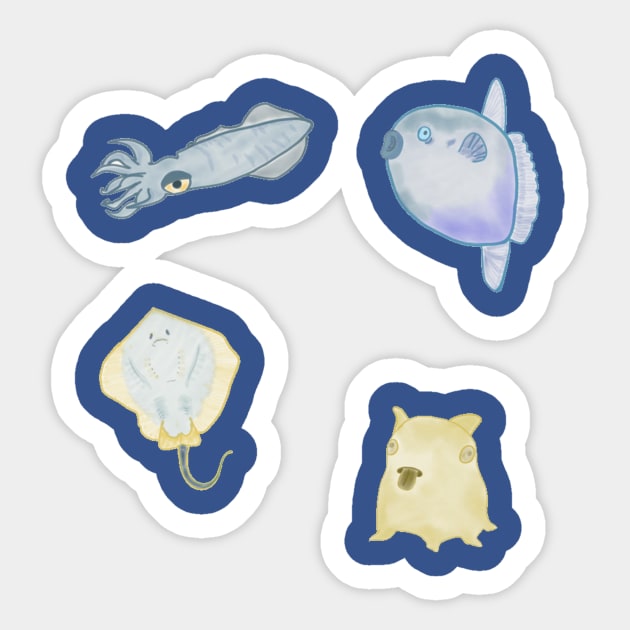 Sea creature medley Sticker by isarol